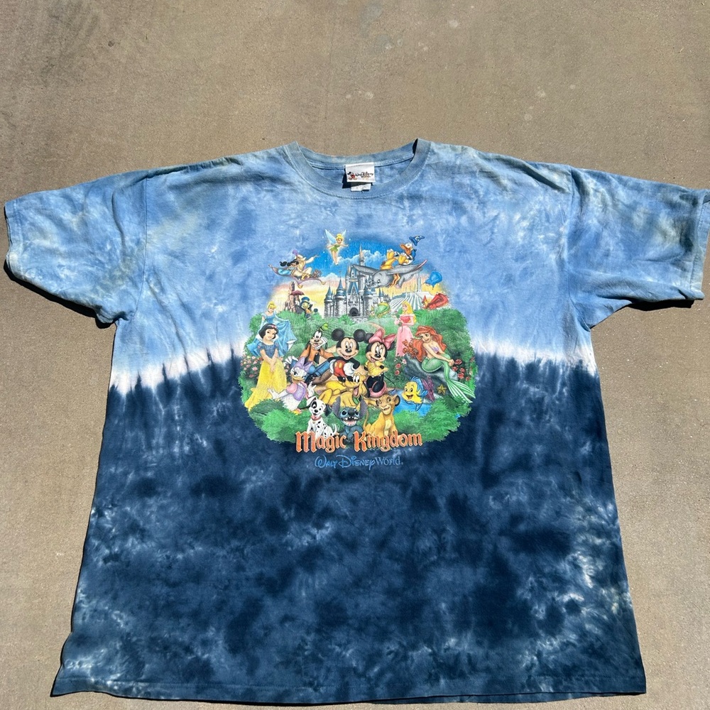 Disney Magic Kingdom Blue Tie-Dye Kids T-Shirt